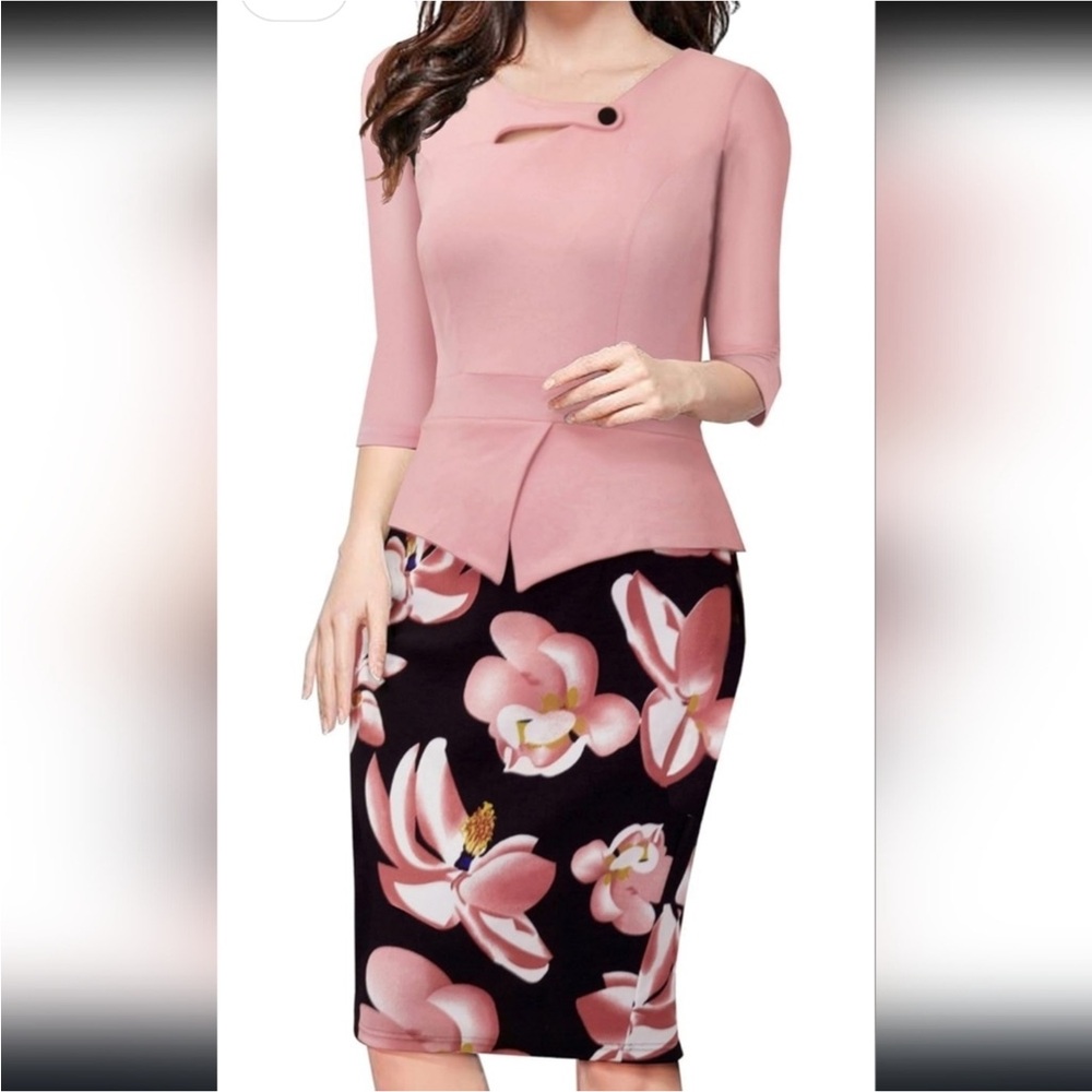 NEW.           Pink and floral dress